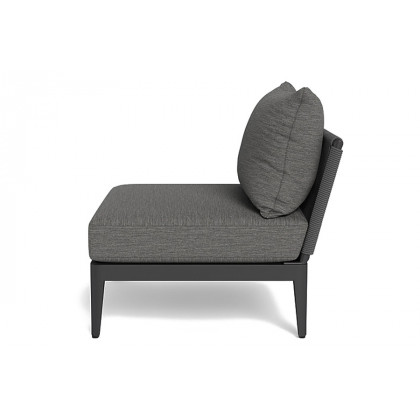 Harbour Hamilton Armless Single - Aluminum Taupe, Panama Cloud