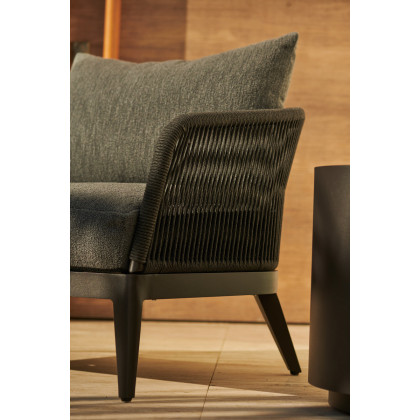 Harbour Hamilton Armless Single - Aluminum Taupe / Panama Grafito / Rope Light Gray