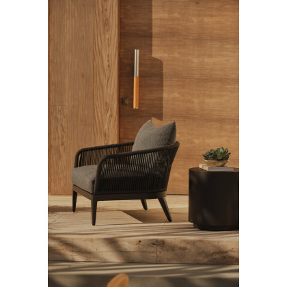 Harbour Hamilton Armless Single - Aluminum Taupe / Panama Grafito / Rope Light Gray