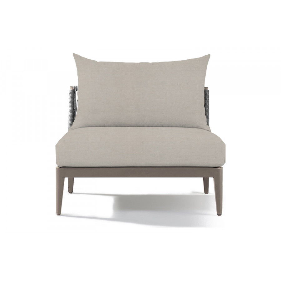 Harbour Hamilton Armless Single - Aluminum Taupe, Panama Marble