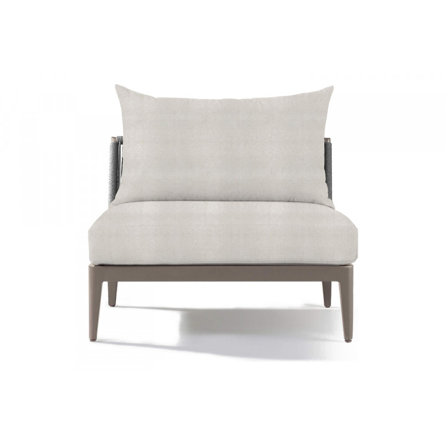 Harbour Hamilton Armless Single - Aluminum Taupe, Riviera Ivory