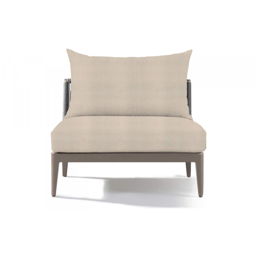 Harbour Hamilton Armless Single - Aluminum Taupe, Riviera Sand