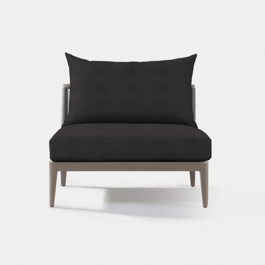 Harbour Hamilton Armless Single - Aluminum Taupe, Riviera Slate