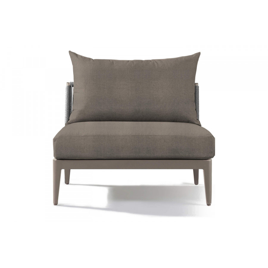 Harbour Hamilton Armless Single - Aluminum Taupe, Riviera Stone