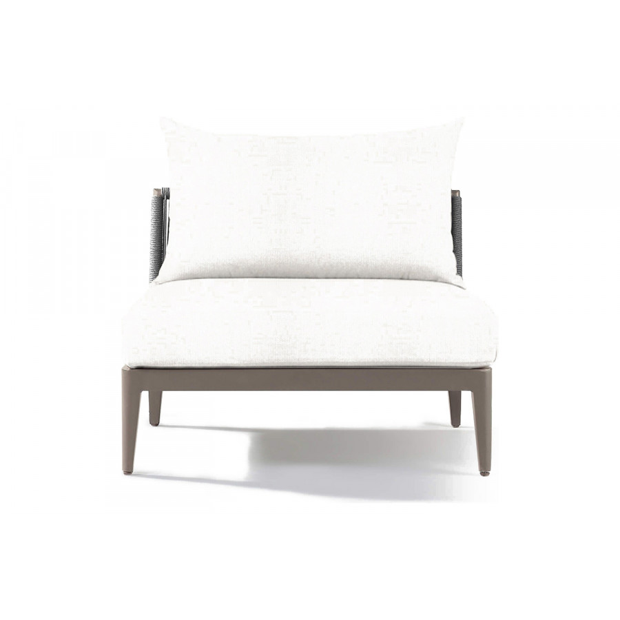 Harbour Hamilton Armless Single - Aluminum Taupe, Siesta Ivory