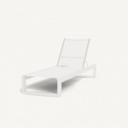 Harbour Hampton Sun Lounge - Aluminum White / Batyline White