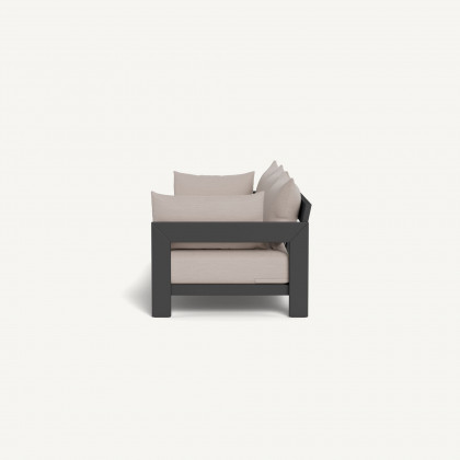 Harbour Hampton 3 Seat Sofa - Aluminum Asteroid / Panama Marble / Batyline Silver