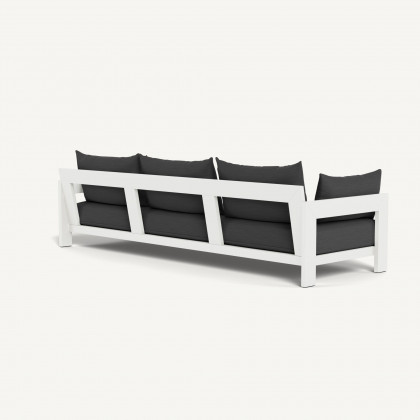 Harbour Hampton 3 Seat Sofa - Aluminum White, Panama Grafito, Batyline White