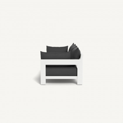 Harbour Hampton 3 Seat Sofa - Aluminum White / Panama Grafito / Batyline White