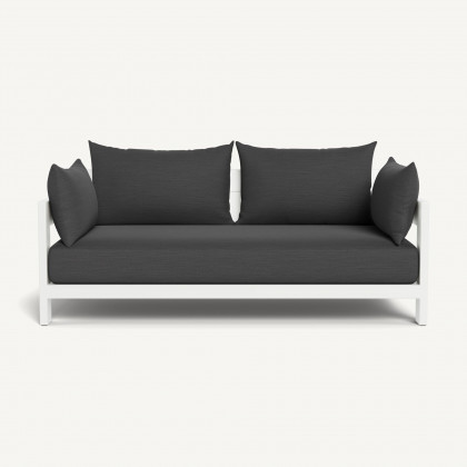 Harbour Hampton 2 Seat Sofa - Aluminum White / Panama Grafito / Batyline White