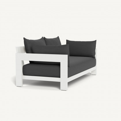 Harbour Hampton 2 Seat Sofa - Aluminum White / Panama Grafito / Batyline White