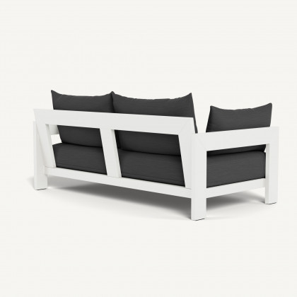 Harbour Hampton 2 Seat Sofa - Aluminum White / Panama Grafito / Batyline White