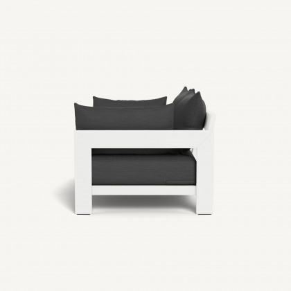 Harbour Hampton 2 Seat Sofa - Aluminum White / Panama Grafito / Batyline White