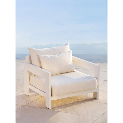 Harbour Hampton Lounge Chair - Aluminum Asteroid / Copacabana Sand / Batyline Silver