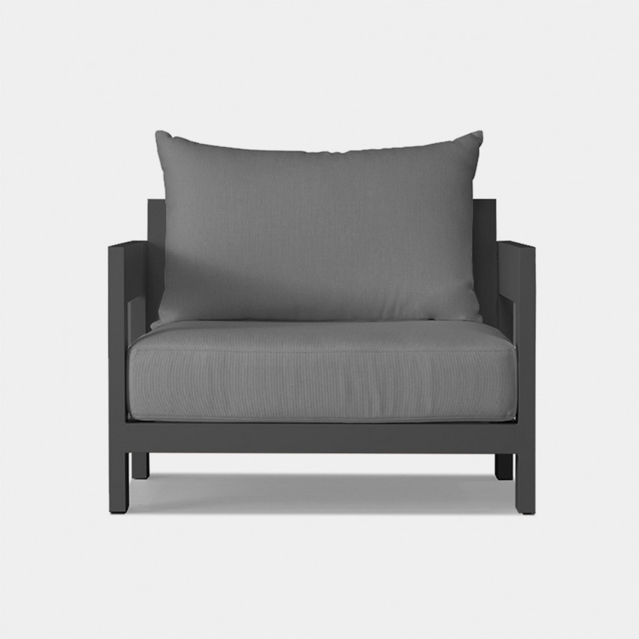 Harbour Hampton Lounge Chair - Aluminum Asteroid, Panama Grafito, Batyline Silver