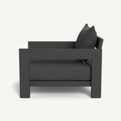 Harbour Hampton Lounge Chair - Aluminum Asteroid / Panama Grafito / Batyline Silver