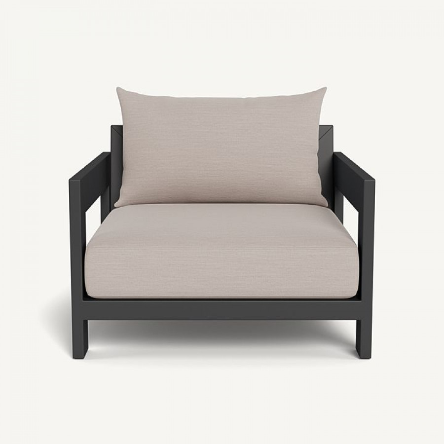 Harbour Hampton Lounge Chair - Aluminum Asteroid / Panama Marble / Batyline Silver