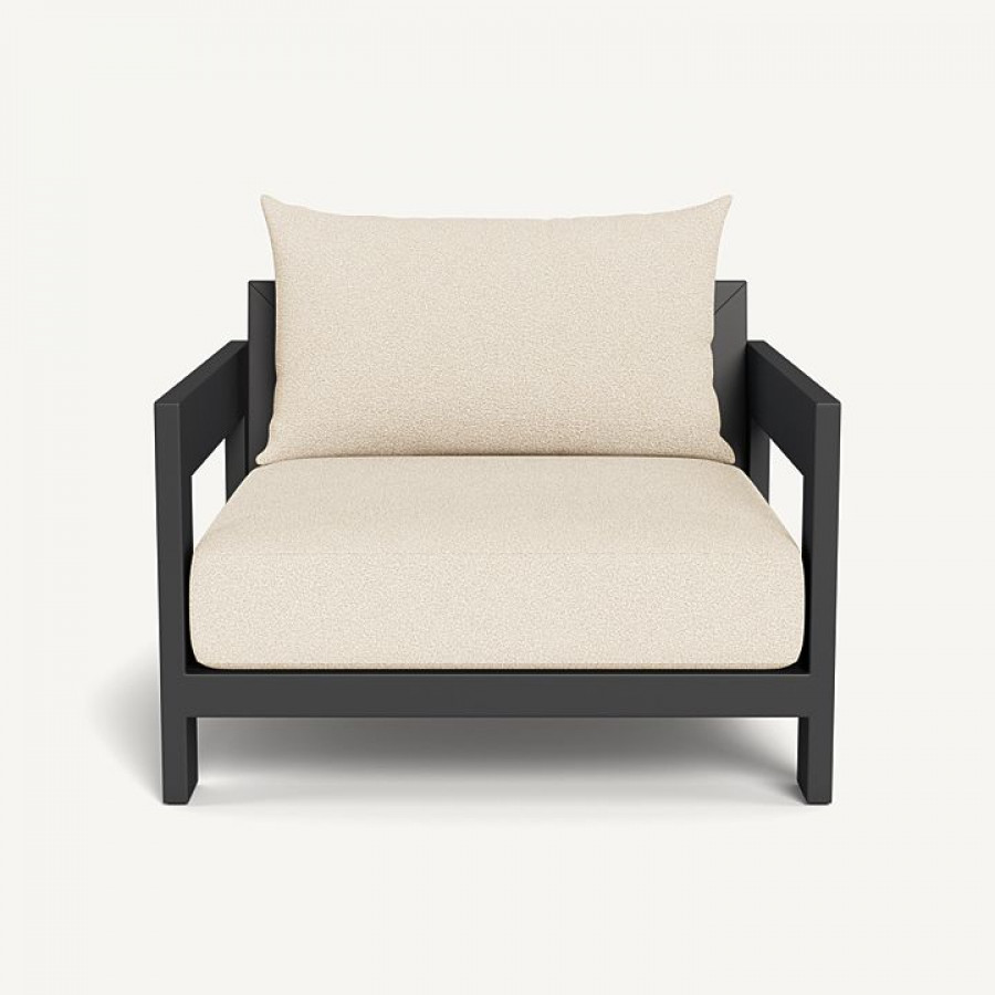 Harbour Hampton Lounge Chair - Aluminum Asteroid / Riviera Sand / Batyline Silver