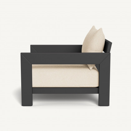 Harbour Hampton Lounge Chair - Aluminum Asteroid / Riviera Sand / Batyline Silver