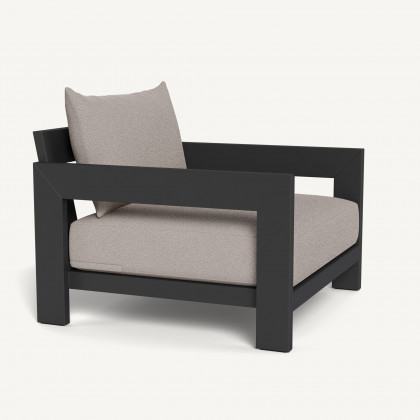 Harbour Hampton Lounge Chair - Aluminum Asteroid / Riviera Stone / Batyline Silver