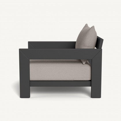 Harbour Hampton Lounge Chair - Aluminum Asteroid / Riviera Stone / Batyline Silver