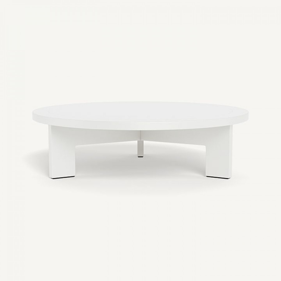 Harbour Hampton Round Coffee Table - Aluminum White