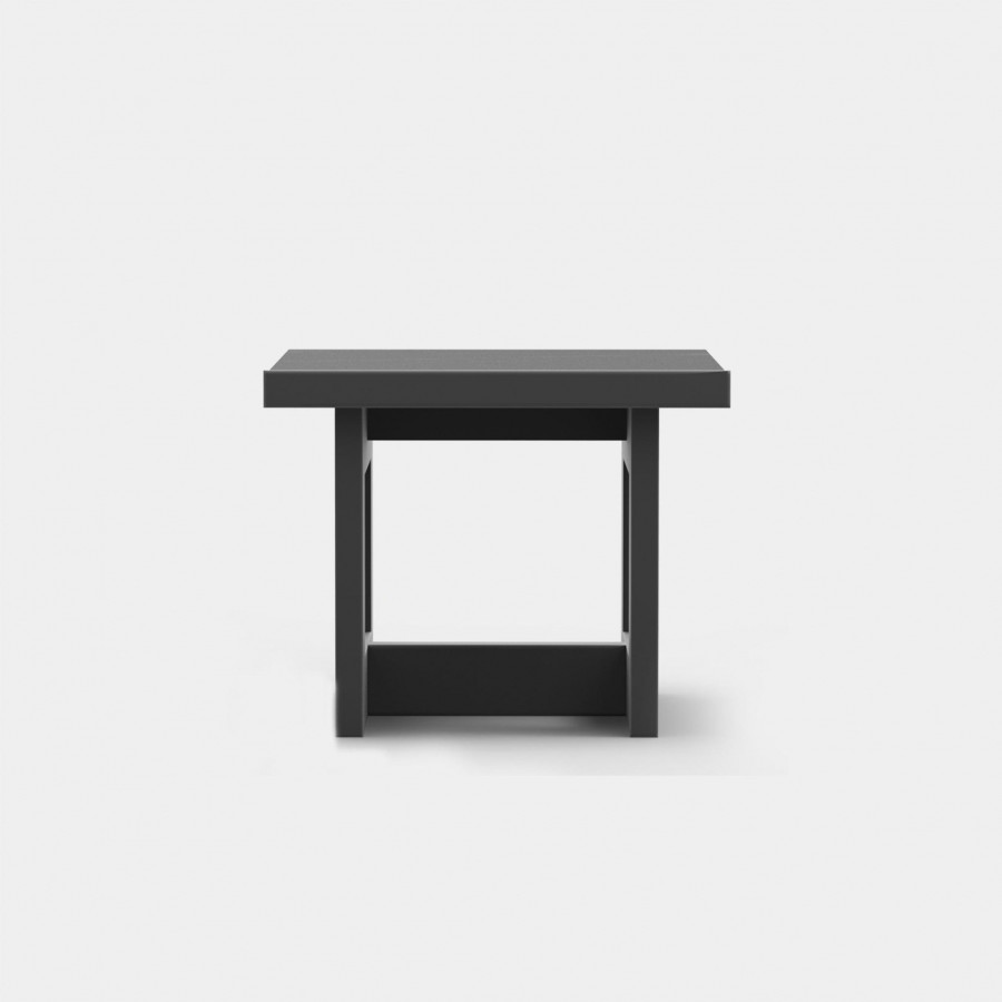 Harbour Hampton Side Table - Aluminum Asteroid, Laminam Noir