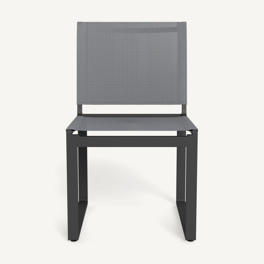 Harbour Hayman Aluminum Armless Dining Chair - Aluminum Asteroid / Batyline Silver