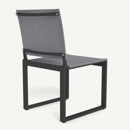 Harbour Hayman Aluminum Armless Dining Chair - Aluminum Asteroid / Batyline Silver