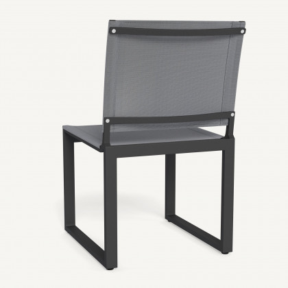 Harbour Hayman Aluminum Armless Dining Chair - Aluminum Asteroid / Batyline Silver