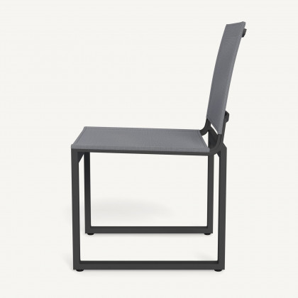 Harbour Hayman Aluminum Armless Dining Chair - Aluminum Asteroid / Batyline Silver