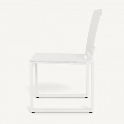 Harbour Hayman Aluminum Armless Dining Chair - Aluminum White / Batyline White