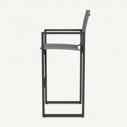 Harbour Hayman Aluminum Bar Stool - Aluminum Asteroid / Batyline Silver