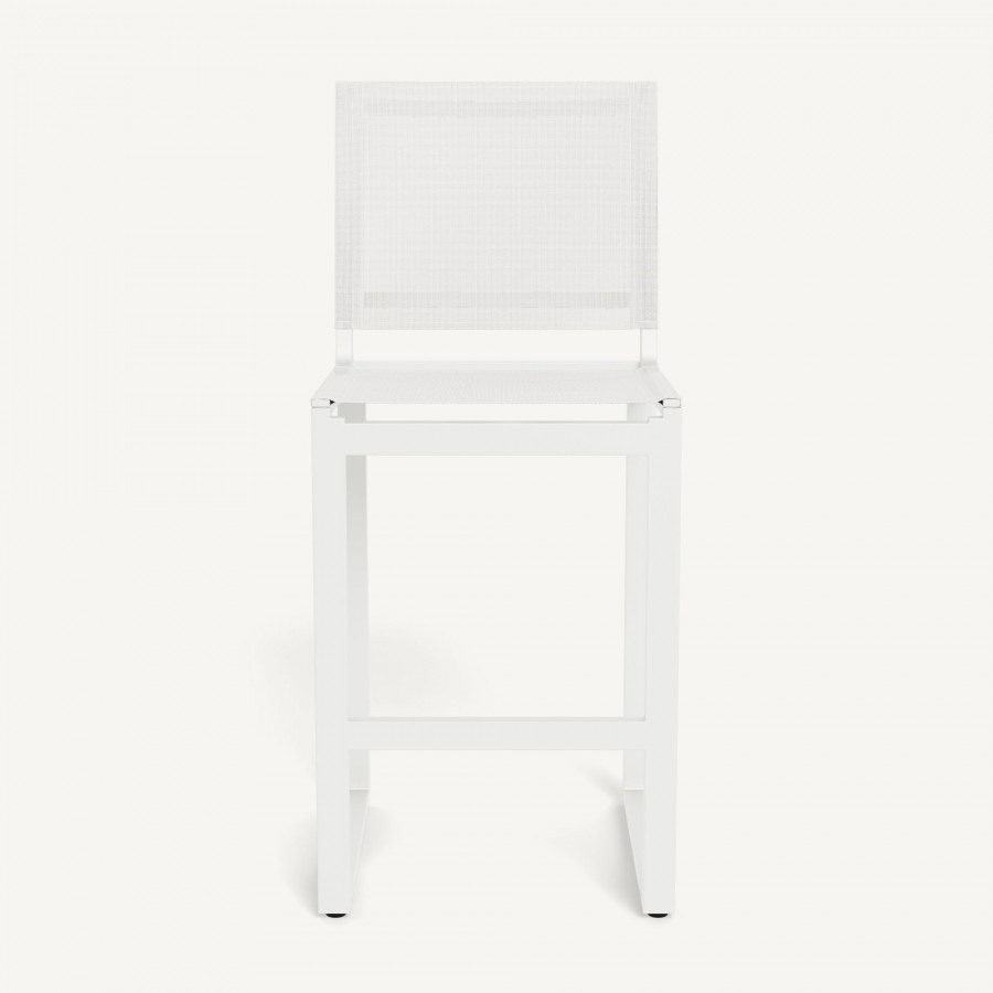 Harbour Hayman Aluminum Armless Counter Stool - Aluminum White / Batyline White
