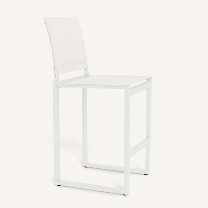 Harbour Hayman Aluminum Armless Counter Stool - Aluminum White / Batyline White