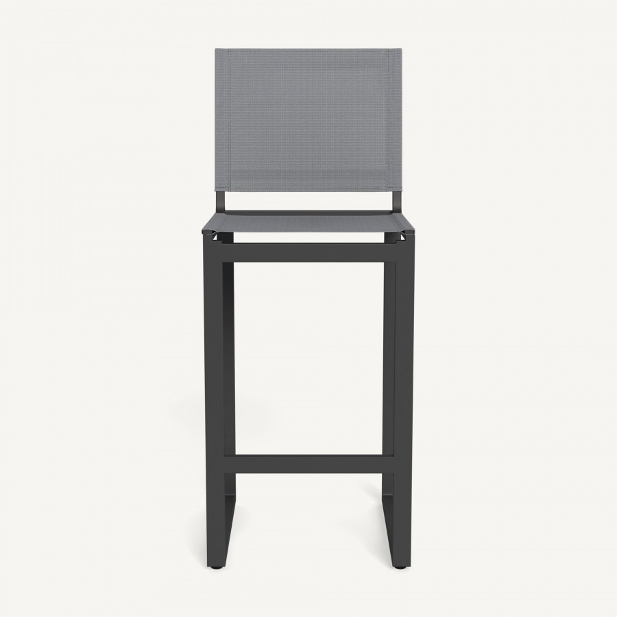 Harbour Hayman Aluminum Armless Bar Stool - Aluminum Asteroid / Batyline Silver