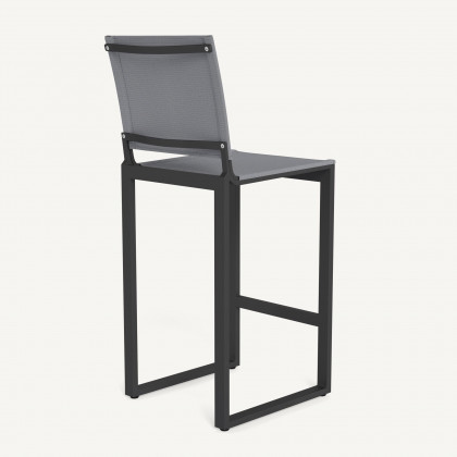 Harbour Hayman Aluminum Armless Bar Stool - Aluminum Asteroid / Batyline Silver