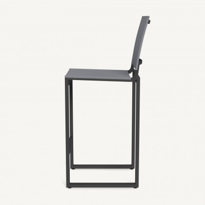 Harbour Hayman Aluminum Armless Bar Stool - Aluminum Asteroid / Batyline Silver