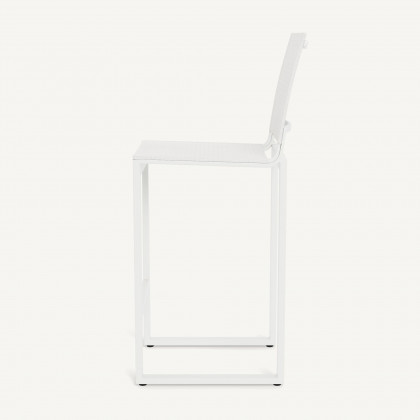 Harbour Hayman Aluminum Armless Bar Stool - Aluminum White / Batyline White