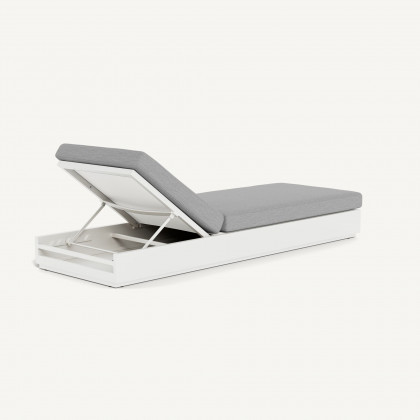 Harbour Hayman Aluminum Sun Lounge - Aluminum White / Lisos Piedra / Batyline White