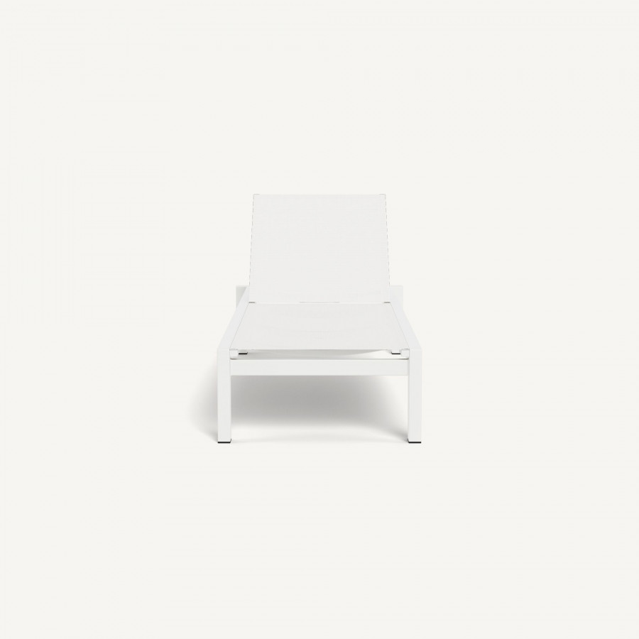 Harbour Hayman Aluminum Stacking Mesh Sun Lounge - Aluminum White / Batyline White