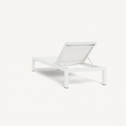Harbour Hayman Aluminum Stacking Mesh Sun Lounge - Aluminum White / Batyline White