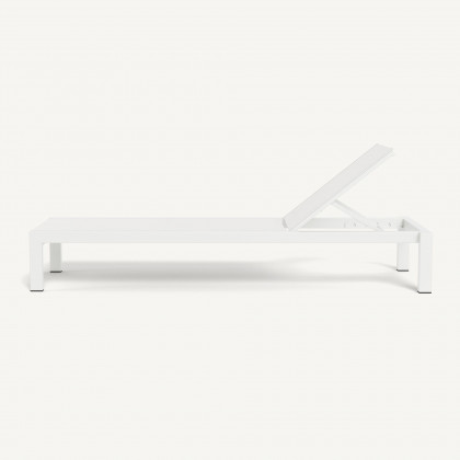 Harbour Hayman Aluminum Stacking Mesh Sun Lounge - Aluminum White / Batyline White