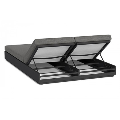 Harbour Hayman Double Sun Lounge - Aluminum Asteroid, Lisos Grafito
