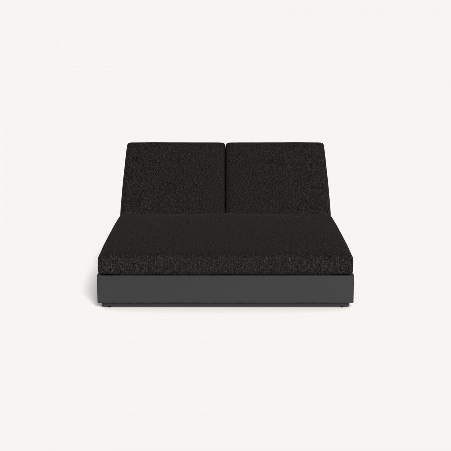 Harbour Hayman Aluminum Double Sun Lounge - Aluminum Asteroid / Copacabana Midnight / Batyline Silver