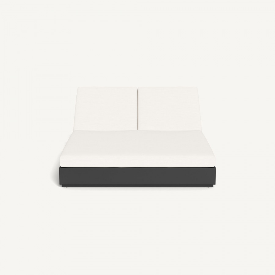 Harbour Hayman Aluminum Double Sun Lounge - Aluminum Asteroid / Panama Blanco / Batyline Silver