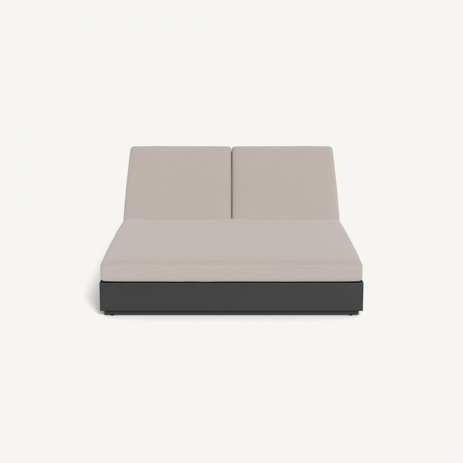 Harbour Hayman Aluminum Double Sun Lounge - Aluminum Asteroid / Panama Marble / Batyline Silver