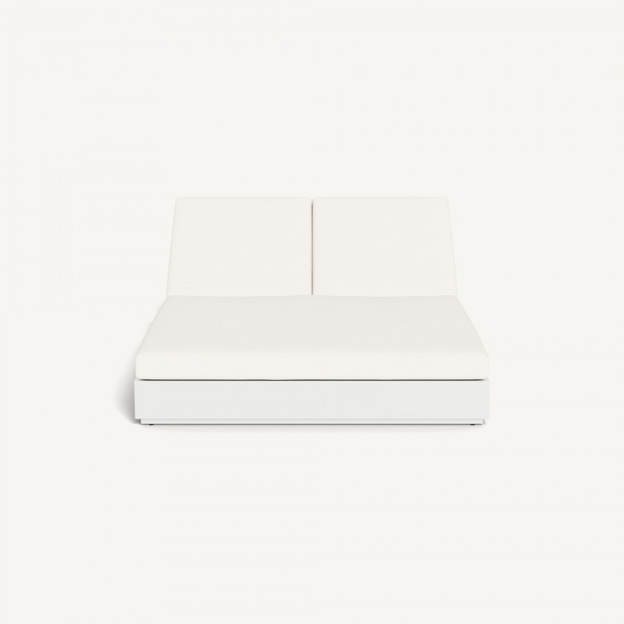 Harbour Hayman Aluminum Double Sun Lounge - Aluminum White / Panama Blanco / Batyline White