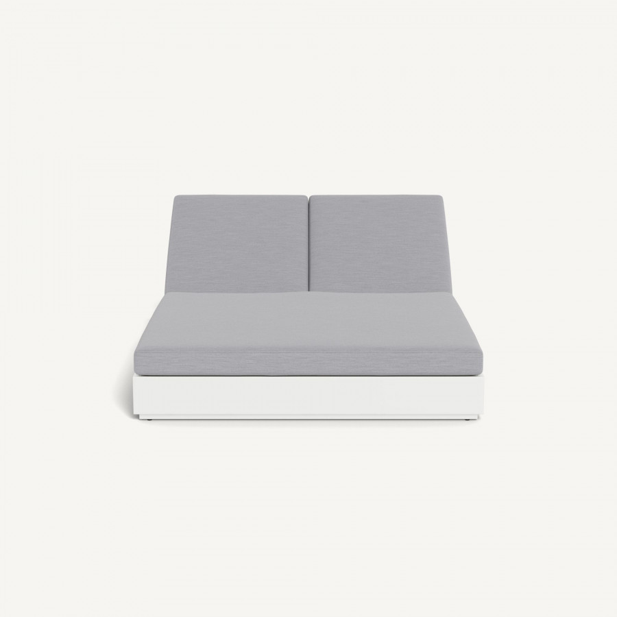Harbour Hayman Aluminum Double Sun Lounge - Aluminum White / Panama Cloud / Batyline White