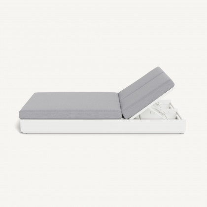 Harbour Hayman Aluminum Double Sun Lounge - Aluminum White / Panama Cloud / Batyline White